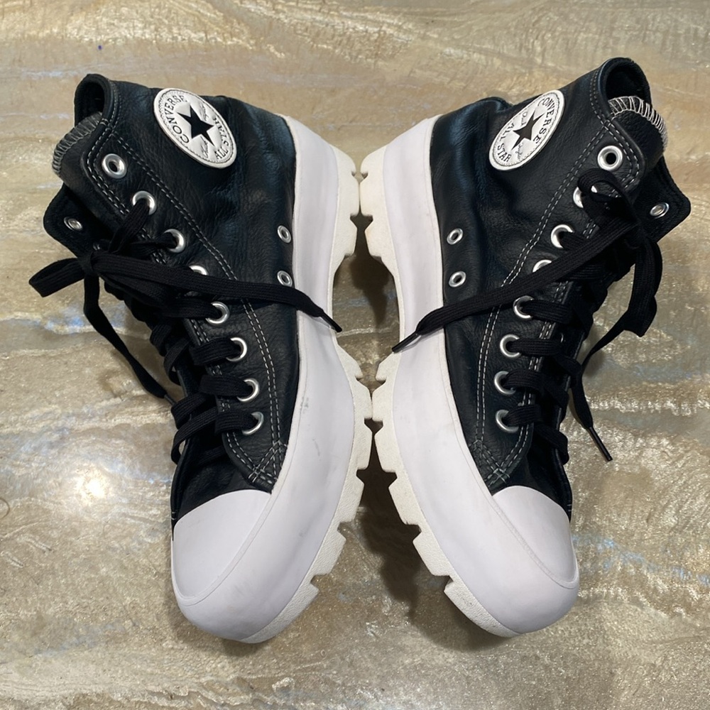 Converse All Star Lugged Leather High Top Black Sneakers Size Women’s 9